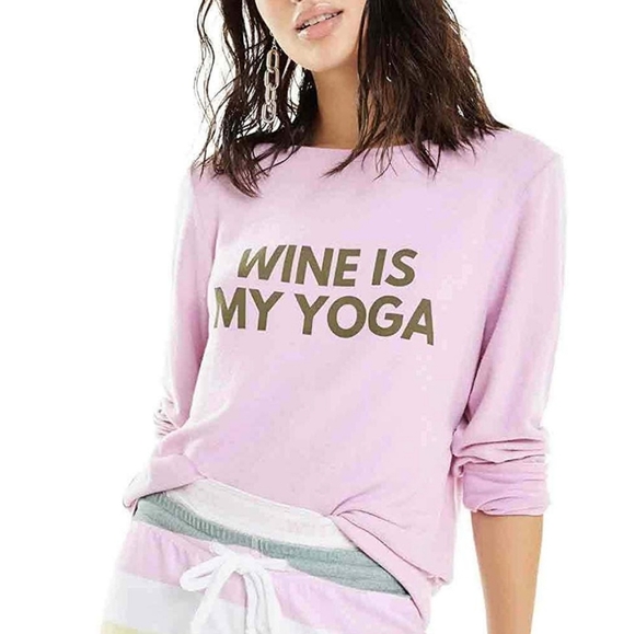 Wildfox Tops - Wildfox Wine Is My Yoga Sweatshirt